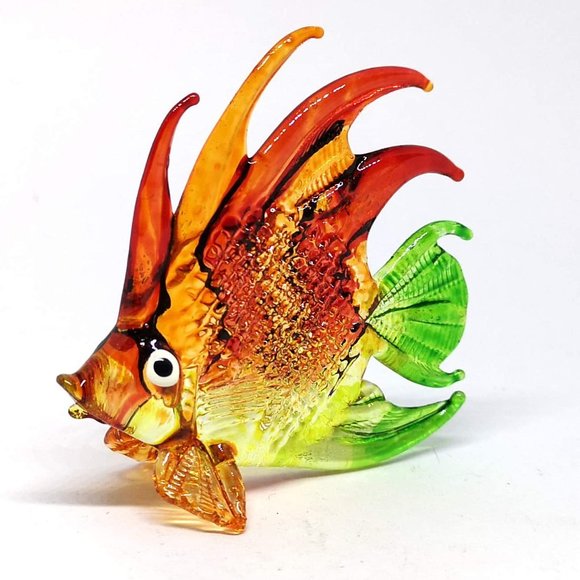 Collectible Hand Blown Glass Fish Figurine Decor - Picture 2 of 3